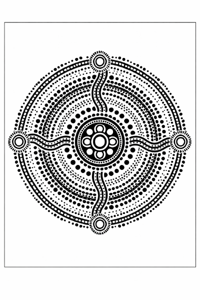 Ethno Aboriginal inspirierte Mandala-Kunst