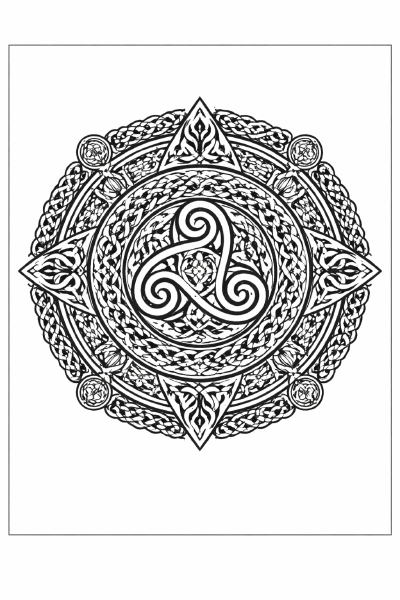 Ethno Celtisches Mandala mit Triskele