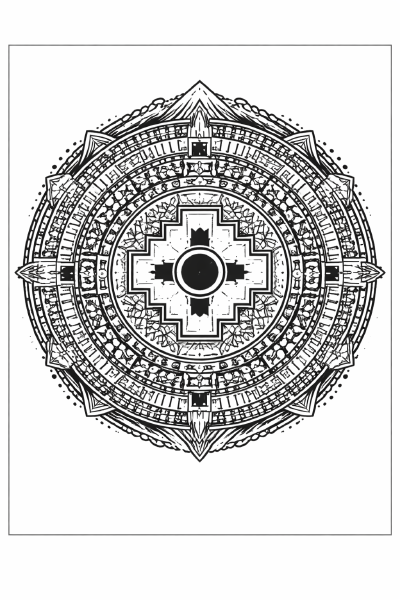 Ethno Geometrische Andenmuster mit Chakana