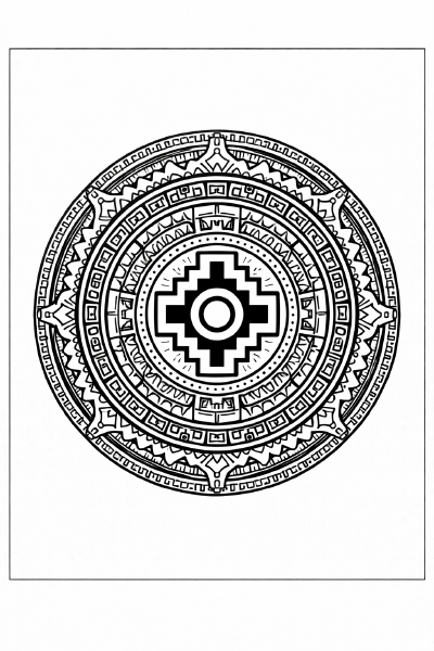 Ethno Inka Mandala mit Chakana-Symbol (1)