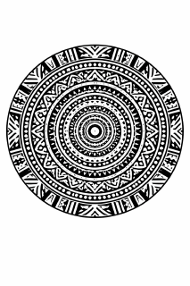 Ethno Intricate schwarze Tribal-Mandala-Kunst