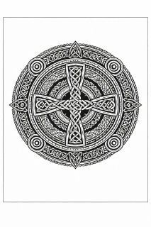 Ethno Keltisches Mandala in Schwarz-Weiß