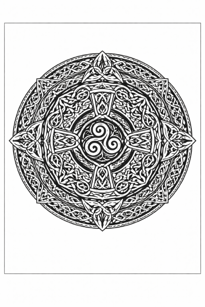 Ethno Keltisches Mandala mit Triskele