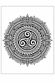 Ethno Maori inspirierte Mandala mit Korus