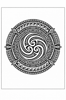 Ethno Maori polynesische Mandala mit Koru