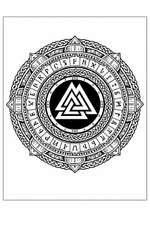 Ethno Nordisches Mandala mit Valknut