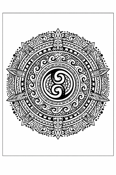 Ethno Polynesische Mandala-Kunst im Detail