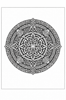 Ethno Schwarzes und weißes keltisches Mandala
