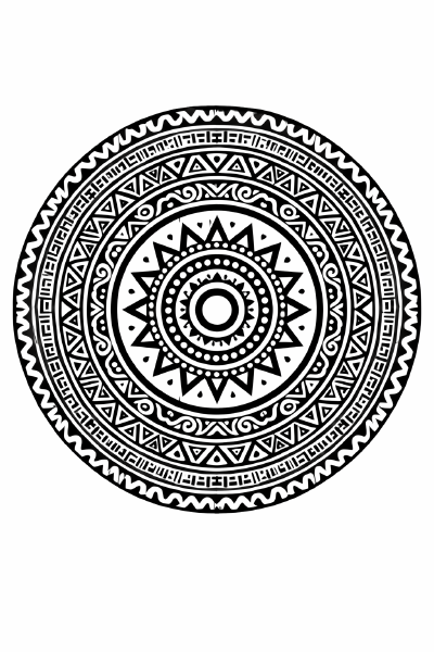 Ethno Tribal mandala mit Sonnensymbol