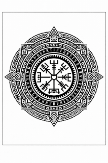 Ethno Vikinger Mandala mit Runensymbolen