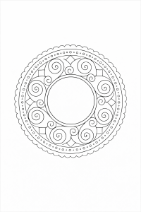 Geometrische Mandala in Schwarz-Weiß (1)