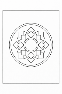 Geometrische Mandala mit symmetrischen Formen