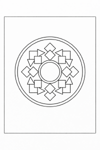 Geometrische Mandala mit symmetrischen Formen
