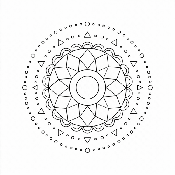 Geometrische Mandala zum Ausmalen