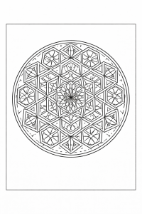 Geometrisches Mandala in Schwarz-Weiß (1)