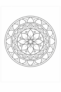 Geometrisches Mandala in Schwarz-Weiß (2)