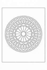 Geometrisches Mandala in Schwarz-Weiß (3)