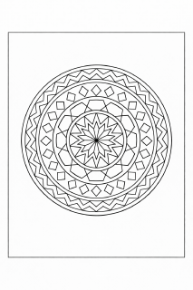 Geometrisches Mandala in Schwarz-Weiß (4)