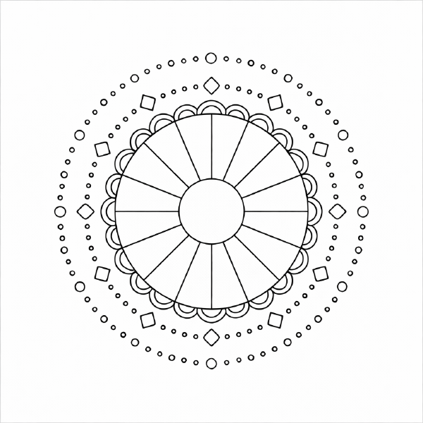 Geometrisches Mandala zum Ausmalen