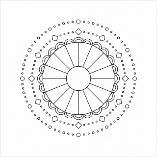 Geometrisches Mandala zum Ausmalen