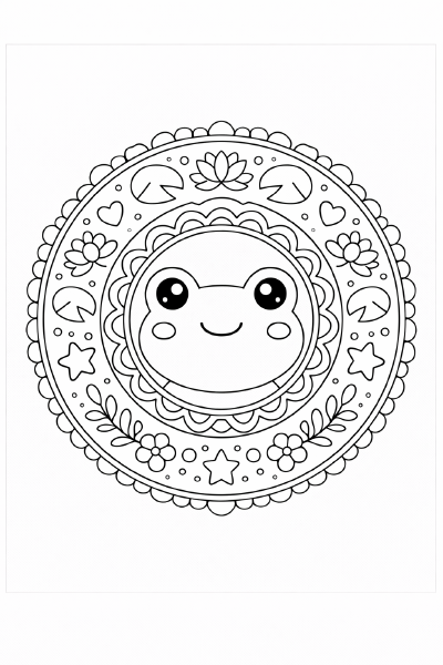 Kreisförmiges Frosch-Mandaladesign