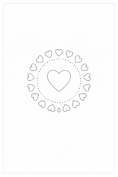 Herzen-Mandala in minimalist Design