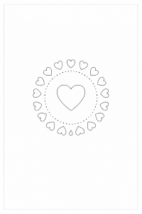 Herzen-Mandala in minimalist Design