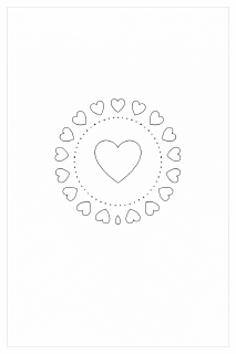 Herzen-Mandala in minimalist Design