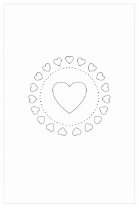 Herzmandala in Schwarz und Weiß