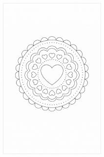 Herzmandala in Schwarz-Weiß (1)
