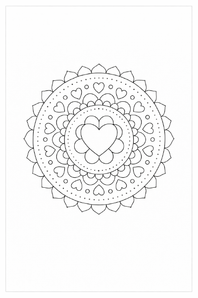 Herzmuster im Mandala-Design