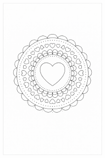 Symmetrisches Mandala mit Herzmotiven (1)