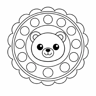 Kindermandala Bärgesicht im Mandala-Design