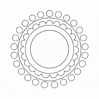 Kindermandala Geometrische Mandala in Schwarz-Weiß (3)