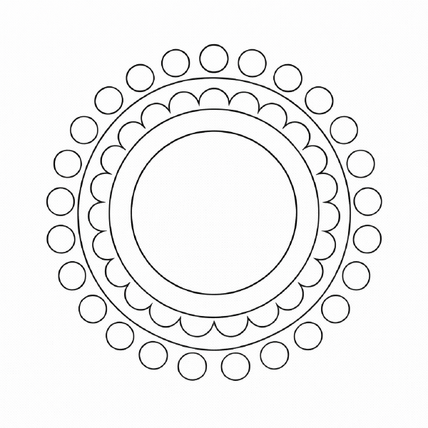 Kindermandala Geometrische Mandala in Schwarz-Weiß (3)