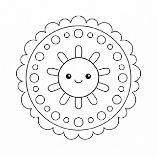 Kindermandala Lächelnde Sonne im Mandala-Stil (1)