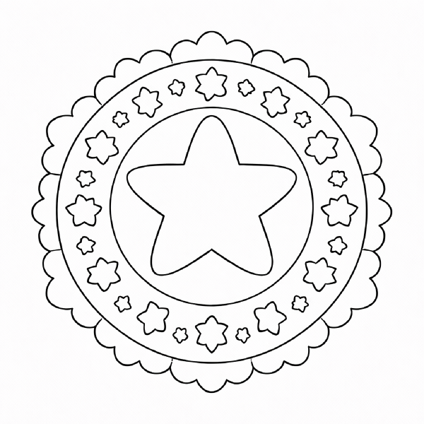 Kindermandala Mandala mit zentralem Stern