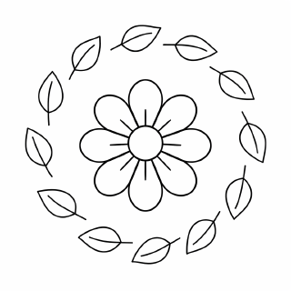 Kindermandala Symmetrische Blume im Mandala-Design
