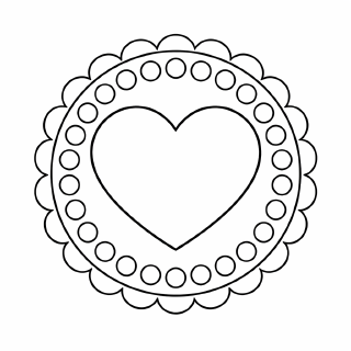 Kindermandala Symmetrisches Mandala mit Herzmotiv