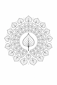 BlattMandala aus Blättern und Linien