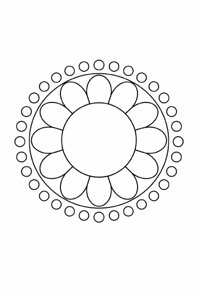 Symmetrische Mandala-Linienkunst