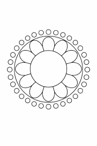 Symmetrische Mandala-Linienkunst