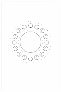 Minimalistische Mond Mandala Illustration