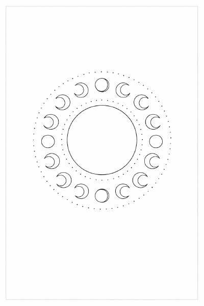 Minimalistische Mond Mandala Illustration
