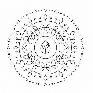 Botanische Mandala-Ausmalvorlage