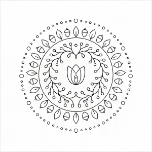 Botanische Mandala-Kunst zur Entspannung