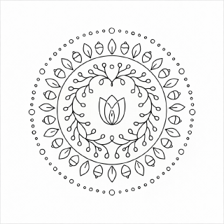 Botanische Mandala-Kunst zur Entspannung