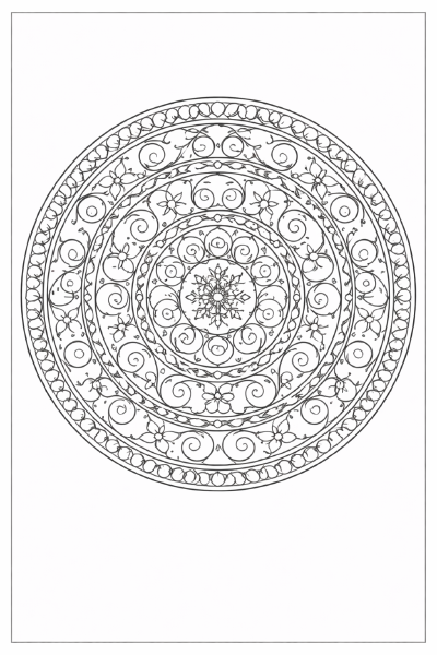Mandala mit Gartenlabyrinth Muster