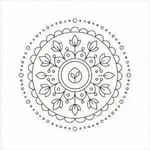 Naturinspirierte Mandala-Ausmalvorlage