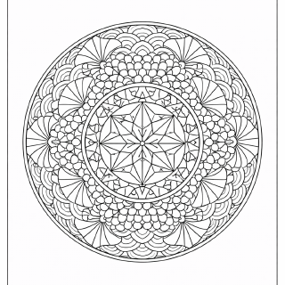 Japanische Mandala-Muster in Schwarz und Weiß